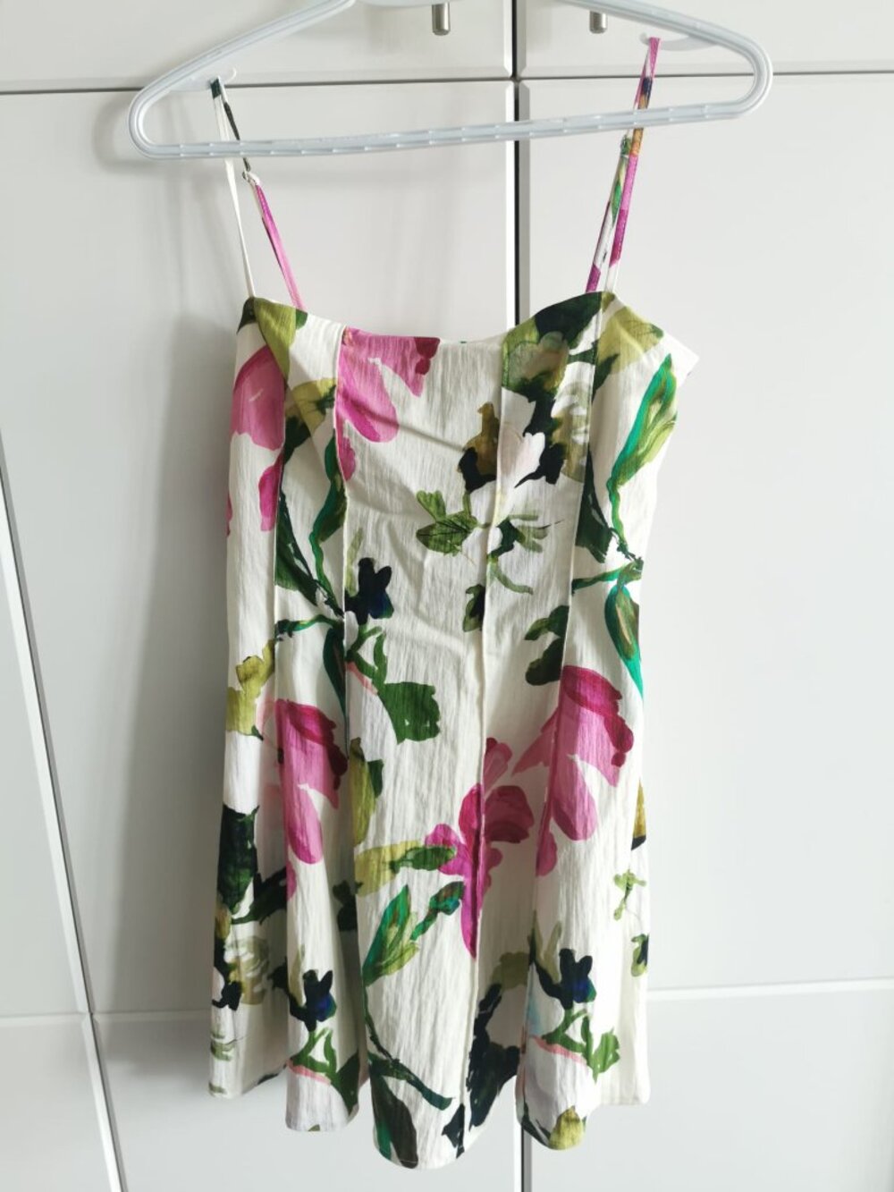 Dynamite Ivory Floral Front Seam Mini Dress